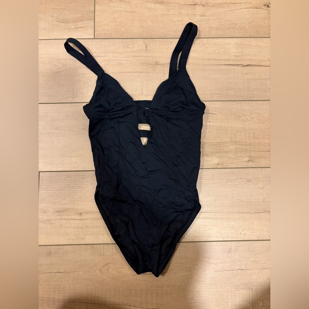 Black One-Piece Cutout Swimsuit